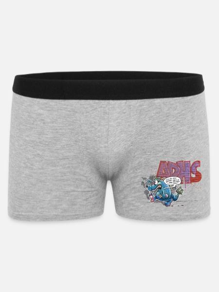 Wozu ein Ding beenden …? - Männer Boxer Shorts - Grau meliert