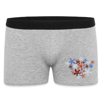 Aquarell Blumen - Männer Boxer Shorts - Grau meliert - Vorne