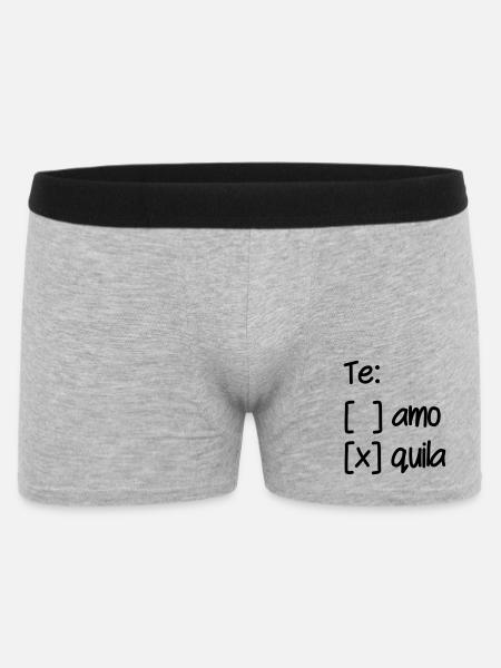 Wahl Te Amo oder Tequila - Männer Boxer Shorts - Grau meliert