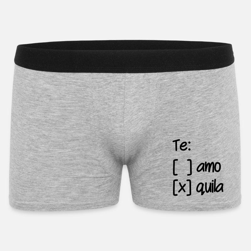 Wahl Te Amo oder Tequila - Männer Boxer Shorts - Grau meliert