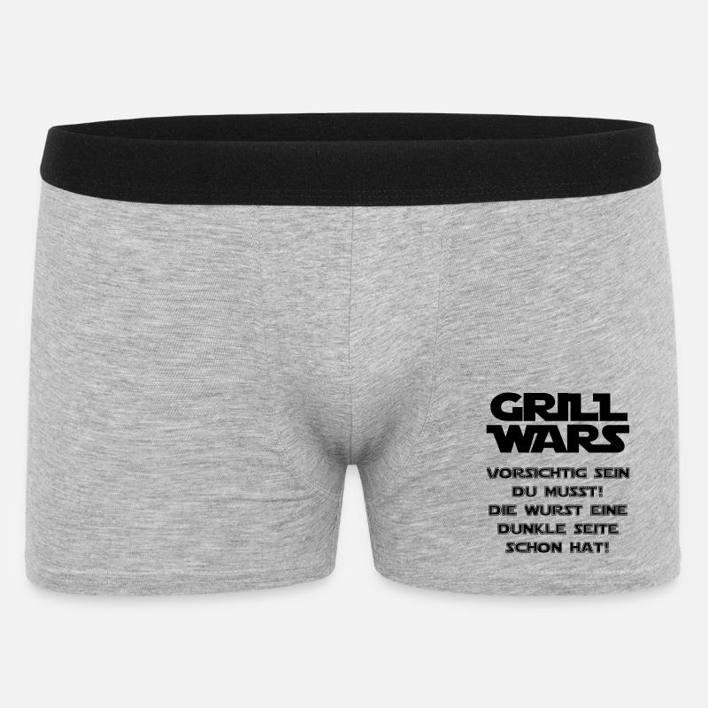 Grill Wars - Männer Boxer Shorts - Grau meliert