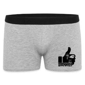 Danke Polizei Polizist Polizisten Spruch Geschenk - Männer Boxer Shorts - Grau meliert - Vorne