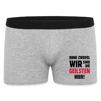 geil Geilsten Party witzig Bier lustig T-Shirt - Männer Boxer Shorts - Grau meliert - Vorne
