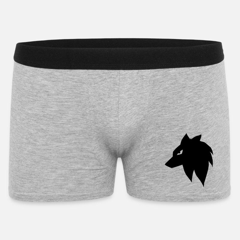 Mangawolf - Männer Boxer Shorts - Grau meliert