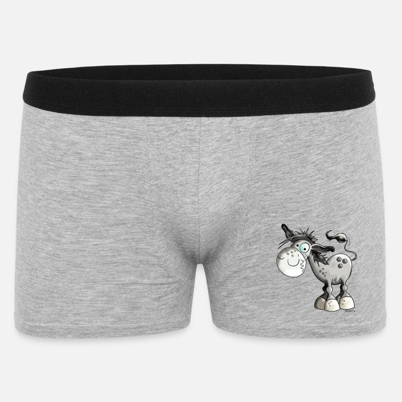 Flippiger Esel - Männer Boxer Shorts - Grau meliert