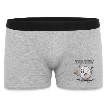 Tirer ou pointer ? telle est la question ! - Boxer Homme - gris chiné - Devant