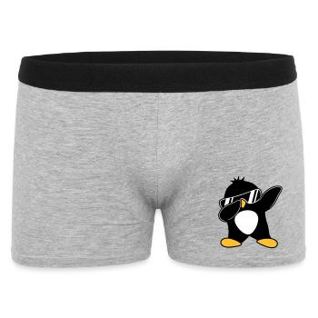 Pingouin dabbing - Boxer Homme - gris chiné - Devant