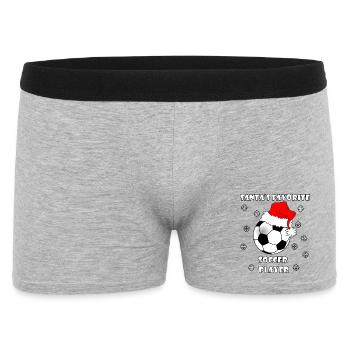 Football with Christmas hat and snow for football Christmas - Men's Boxer Shorts - heather grey - Front