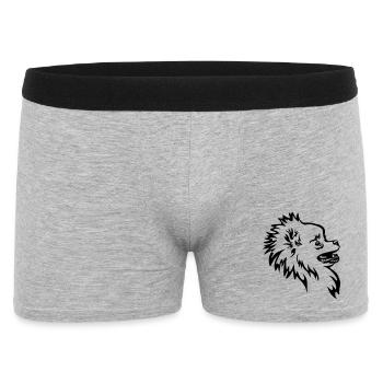 Zwergspitz Kopf - Männer Boxer Shorts - Grau meliert - Vorne