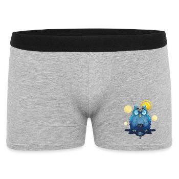 Blue Ink Spirits - Hibou Gardien et Chaton Noir - Boxer Homme - gris chiné - Devant