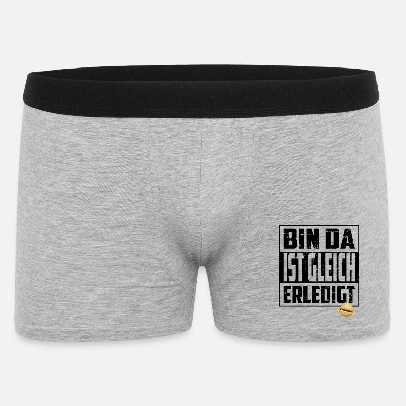 Bin da, ist gleich Erledigt - Männer Boxer Shorts - Grau meliert