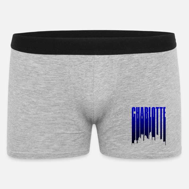 Charlotte Skyline Blau Gradient - Männer Boxer Shorts - Grau meliert