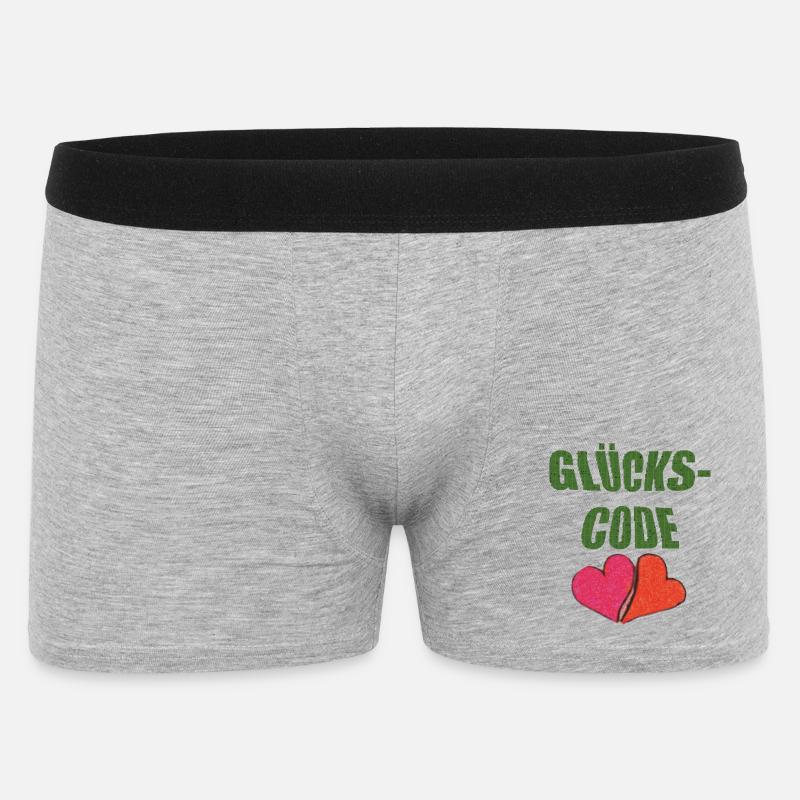 glückscode - Männer Boxer Shorts - Grau meliert
