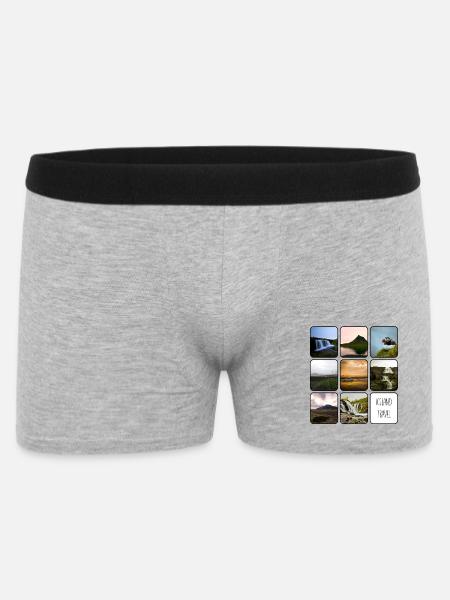 IJsland Reizen - Mannen Boxershorts - grijs gemêleerd