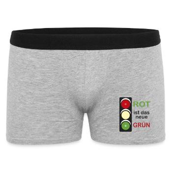 Ampel rot ist das neue Grün - Männer Boxer Shorts - Grau meliert - Vorne