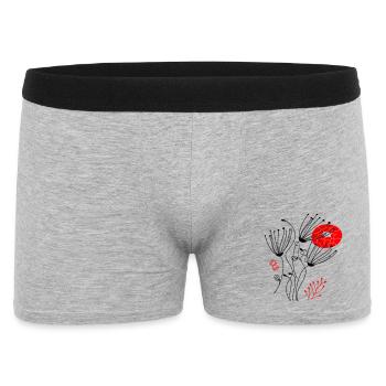 filigree delicate flowers, Flowers - Men's Boxer Shorts - heather grey - Front