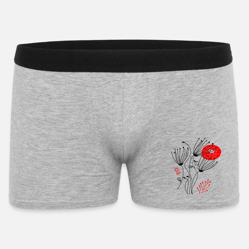 fleurs délicates en filigrane, Fleurs - Boxer Homme - gris chiné