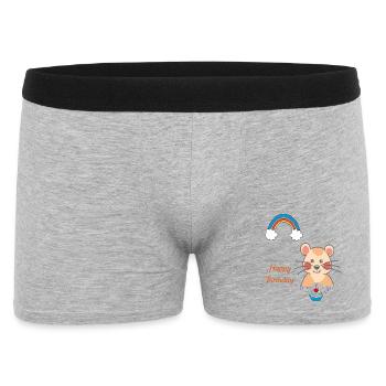 Joyeux anniversaire Geburtstag - Boxer Homme - gris chiné - Devant