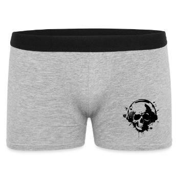 Skull with Helmet (Gamer Skull) - Men's Boxer Shorts - heather grey - Front
