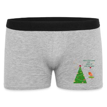 Merry Christmas Peace - Männer Boxer Shorts - Grau meliert - Vorne