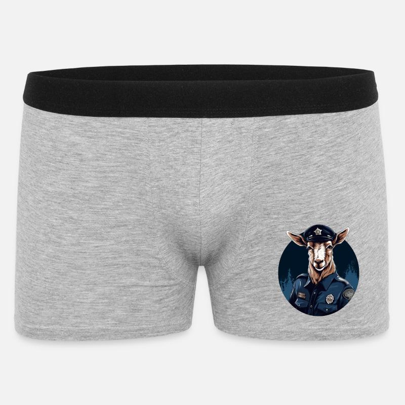Ziegen Polizei - Männer Boxer Shorts - Grau meliert