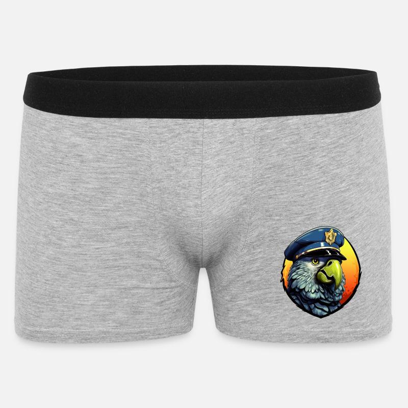 Polizei Papagei - Männer Boxer Shorts - Grau meliert