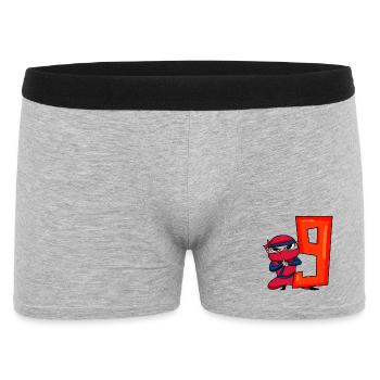 9 Year Old Birthday Boy Ninja - I'm 9 - Men's Boxer Shorts - heather grey - Front