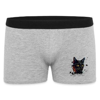 Cat Watercolor - Männer Boxer Shorts - Grau meliert - Vorne
