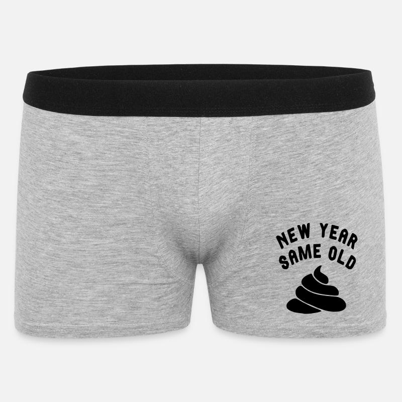 Jedes Silvester ist es dasselbe... # - Männer Boxer Shorts - Grau meliert