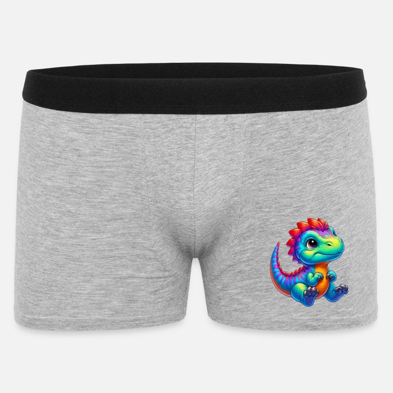 Dinosaurier - Männer Boxer Shorts - Grau meliert