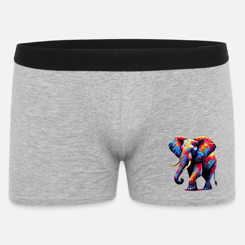 Elefant - Männer Boxer Shorts - Grau meliert