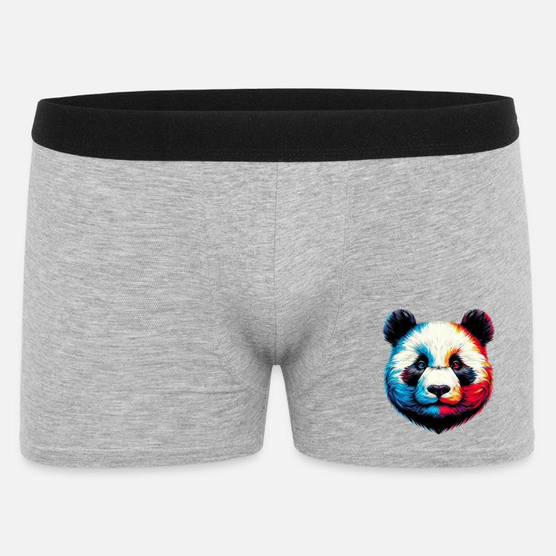 Panda - Männer Boxer Shorts - Grau meliert