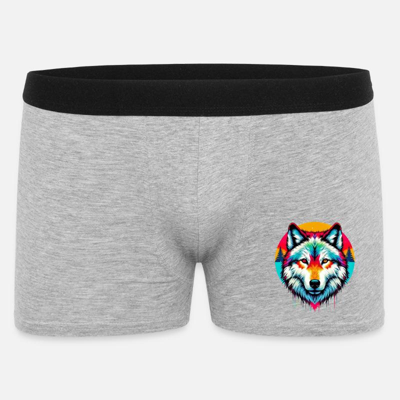 Wolf - Men's Boxer Shorts - heather grey
