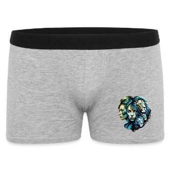 Die starke Präsenz der Löwen - Männer Boxer Shorts - Grau meliert - Vorne