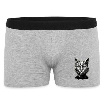 Tête de chat conçue comme un robot au look rétro - Boxer Homme - gris chiné - Devant