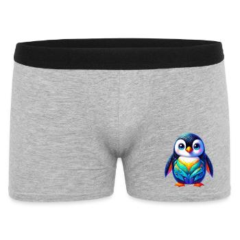 Pinguin - Männer Boxer Shorts - Grau meliert - Vorne