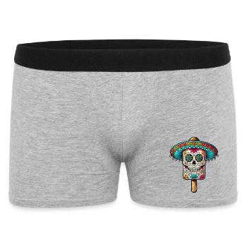 funny skull ice motif - Día de Muertos - Men's Boxer Shorts - heather grey - Front
