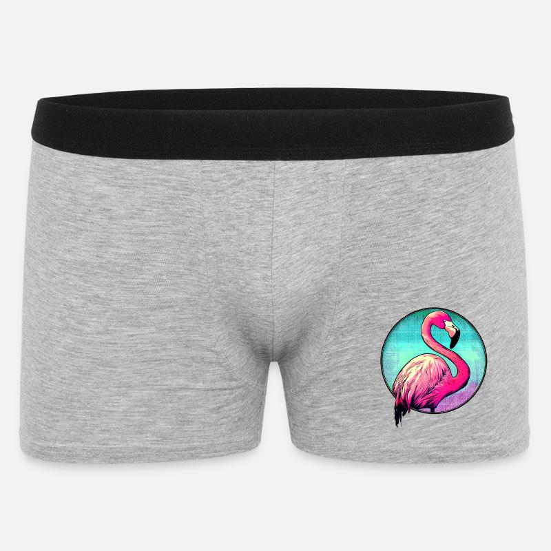 Flamingo - Männer Boxer Shorts - Grau meliert