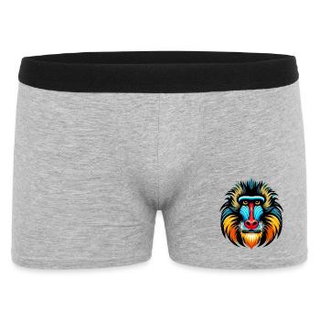 Singe mandrill - Boxer Homme - gris chiné - Devant