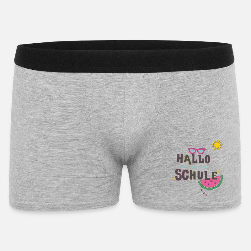 Hallo Schule, Einschulung - Männer Boxer Shorts - Grau meliert