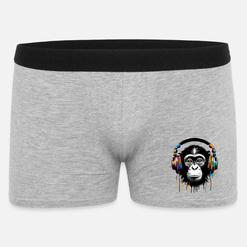 Affe - Männer Boxer Shorts - Grau meliert