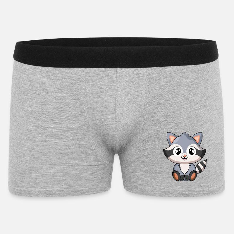 Waschbär - Männer Boxer Shorts - Grau meliert