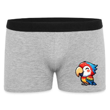 Papagei - Männer Boxer Shorts - Grau meliert - Vorne