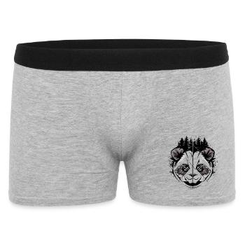 Panda Head in Comic Style – Forest & Nature Illustration - Men's Boxer Shorts - heather grey - Front