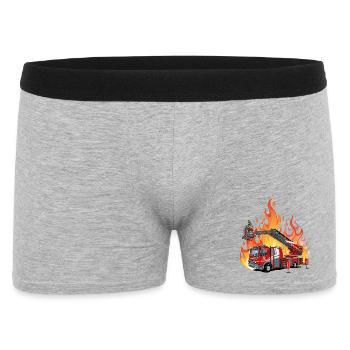 Fire brigade and flames - Men's Boxer Shorts - heather grey - Front