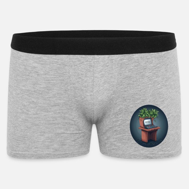Game Over? Restart – Arcade trifft Natur - Männer Boxer Shorts - Grau meliert