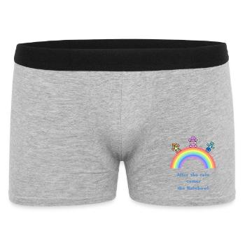 Nach Regen kommt der Regenbogen - Männer Boxer Shorts - Grau meliert - Vorne