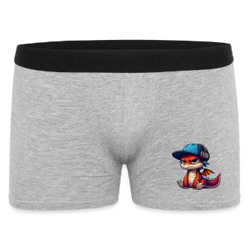HipHop-Drache - Männer Boxer Shorts - Grau meliert - Vorne