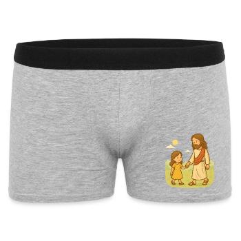 Walk with Jesus (girl) - Men's Boxer Shorts - heather grey - Front