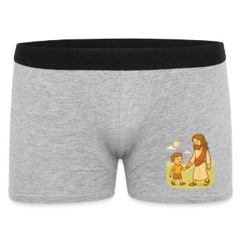 Marcher avec Jésus (garçon) - Boxer Homme - gris chiné - Devant